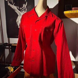 Vintage Pendleton 100% Virgin Wool Red Button-Up Shirt – Size M – Excellent Cond
